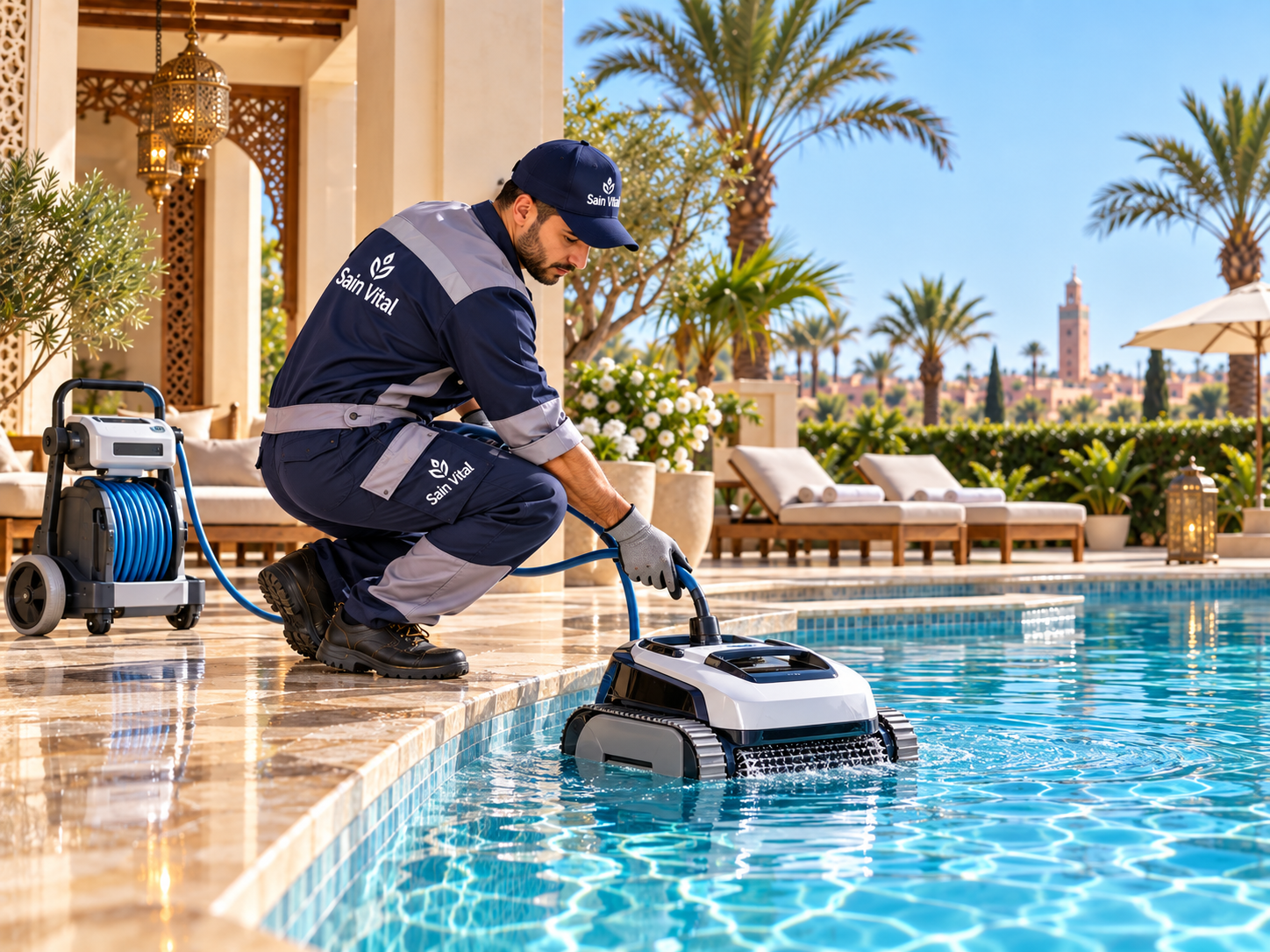 Nettoyage robotisé de piscine Sain Vital
