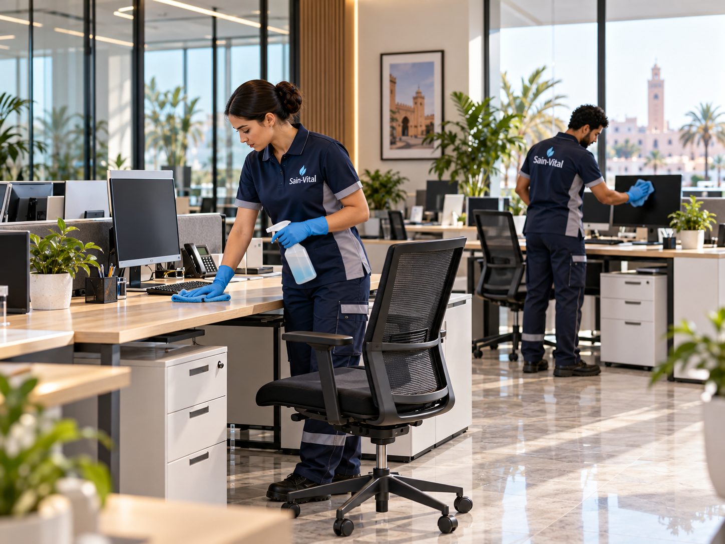 Nettoyage de bureaux professionnels par Sain Vital