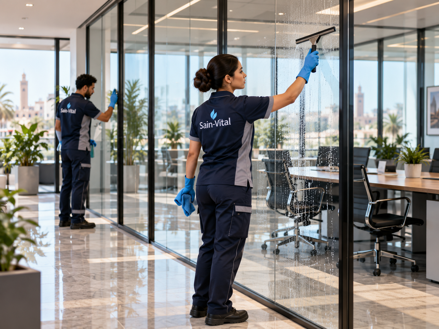 Nettoyage de vitres de bureaux Sain Vital